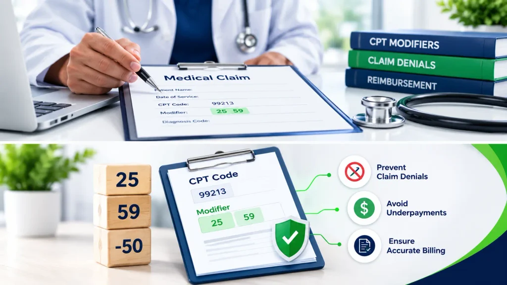 medical cpt modifiers with revex square 
